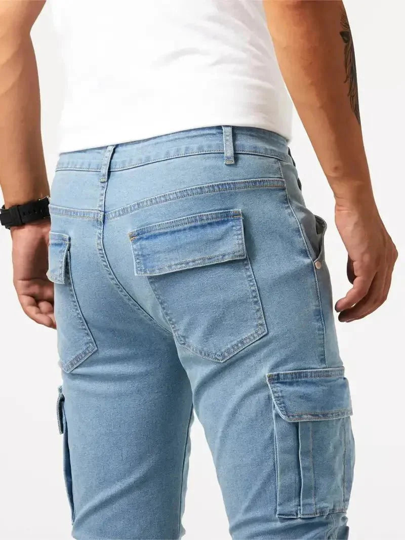 Denim Jean Cargo Trousers