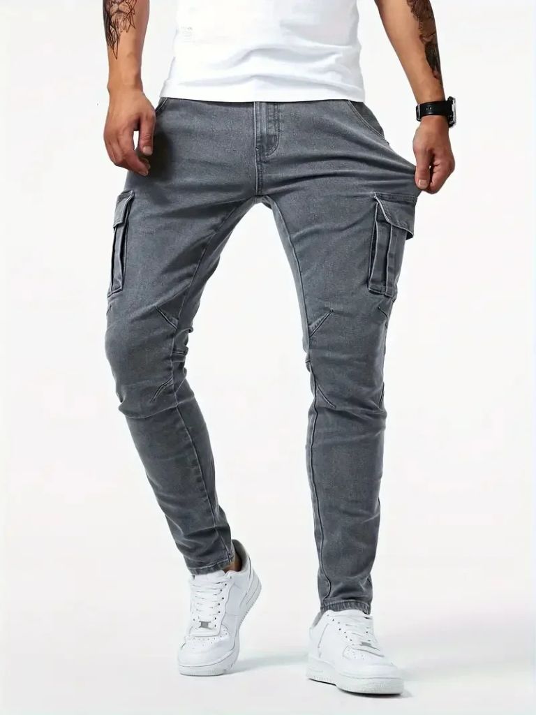 Denim Jean Cargo Trousers