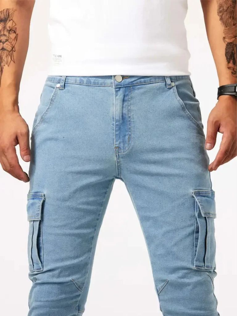 Denim Jean Cargo Trousers