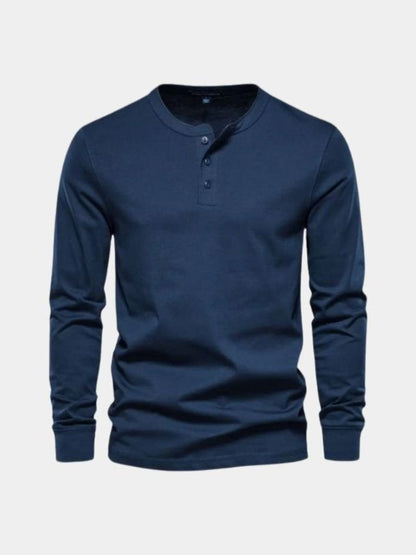 Minimalist Henry Neck Long Sleeve T-Shirt