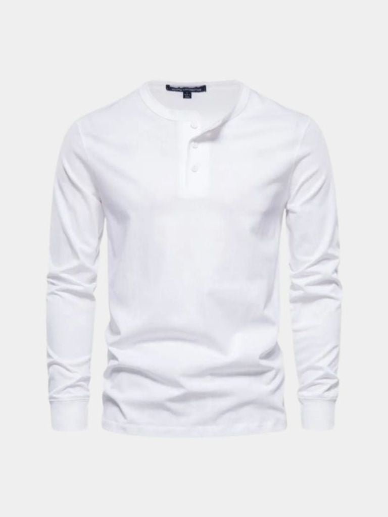 Minimalist Henry Neck Long Sleeve T-Shirt