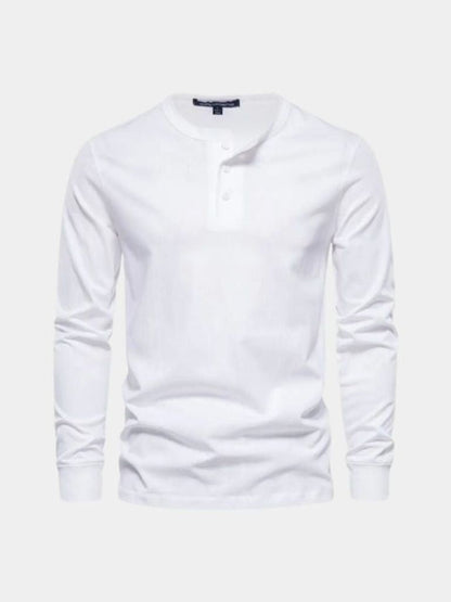 Minimalist Henry Neck Long Sleeve T-Shirt