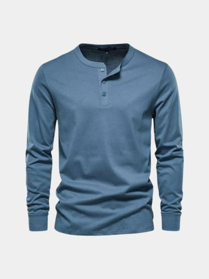 Minimalist Henry Neck Long Sleeve T-Shirt